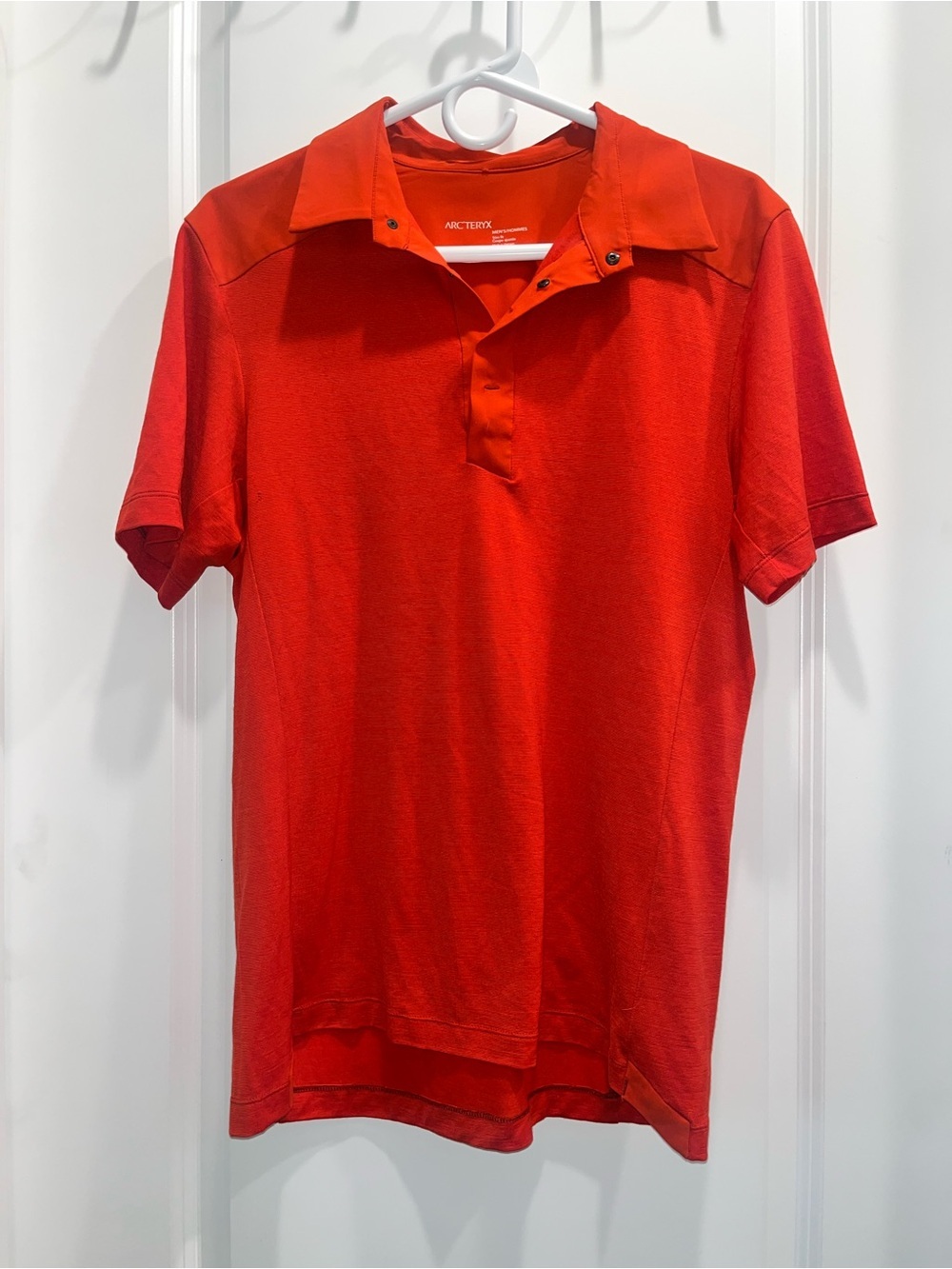 Arc'teryx Men's orange snap button Polo Shirt
